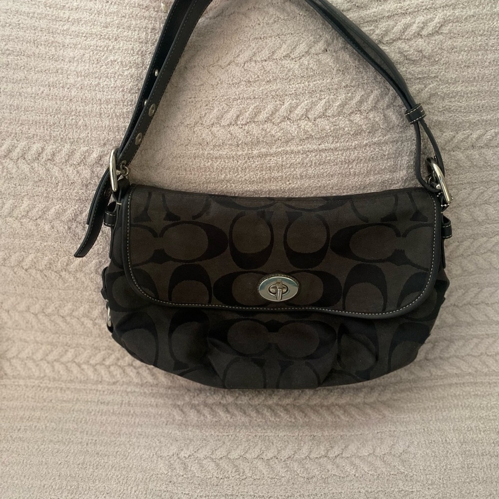 Vintage Coach Shoulder Bag with Signature Monogram